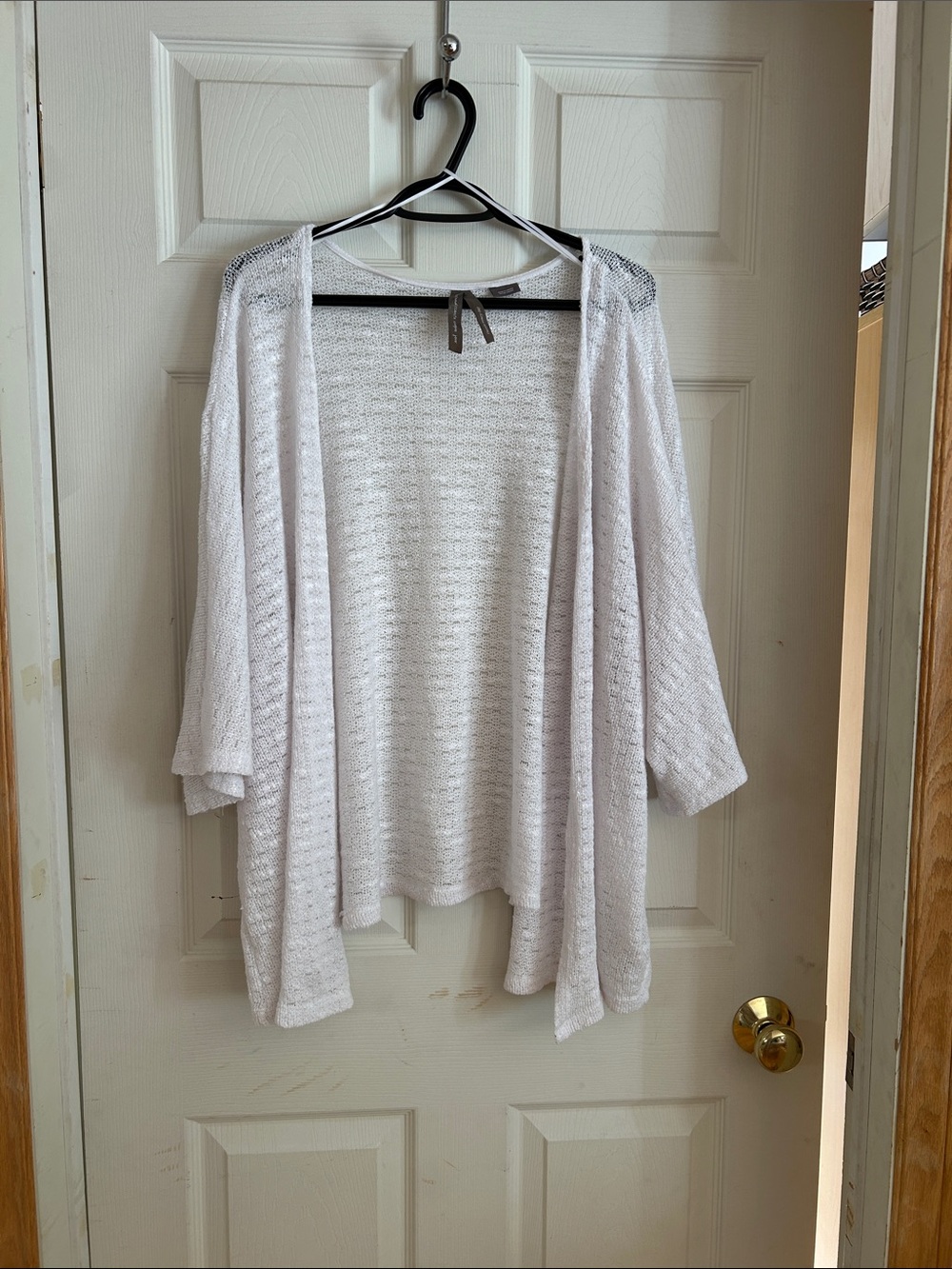 Penningtons Lightweight White Open-Front Knit Cardigan 3x